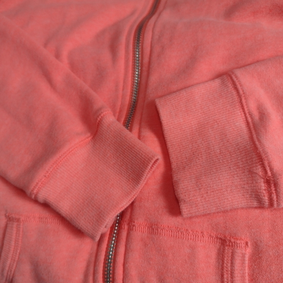 Victoria's Secret Y2K Gold Foil Heart Angel Wing Zip Up Hoodie Sweatshirt Coral - Picture 12 of 16